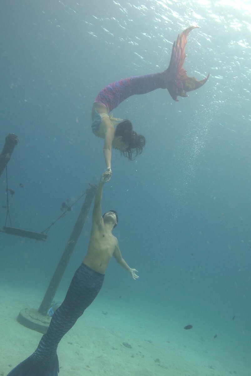 Underwater mermaid performance